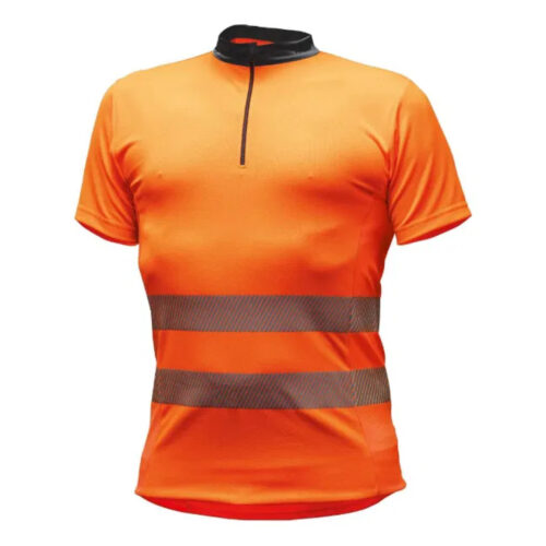 Pfanner Zip Neck Shirt Hi-Viz Orange Short Sleeve