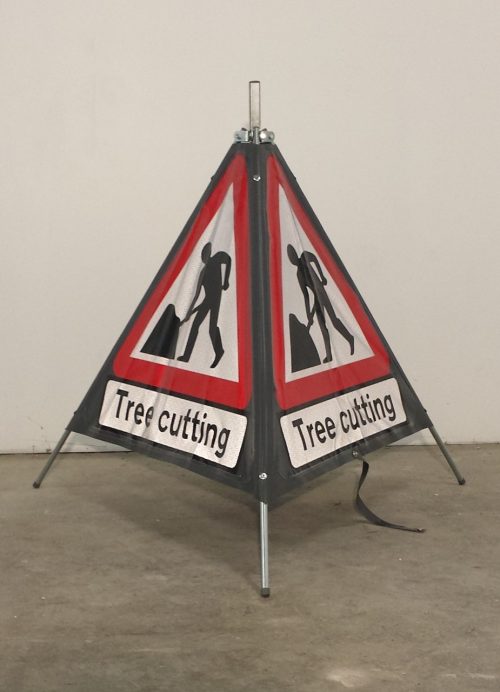 Quazar 3 Sided Roll Up Tree Cutting Sign