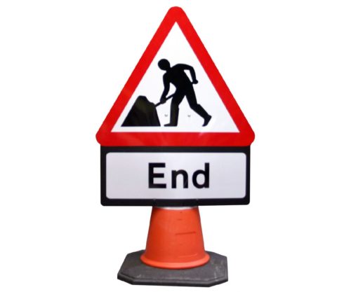 Quazar Men At Work End Cone Sign Universal Fit