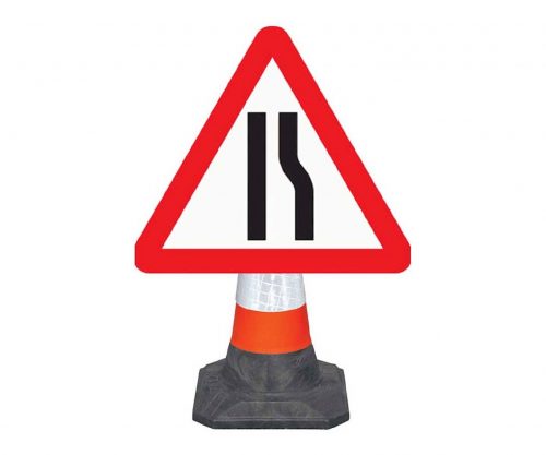 Quazar Road Narrows Right Cone Sign Universal Fit