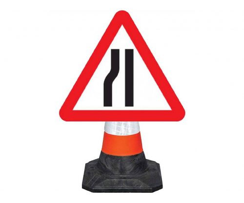 Quazar Road Narrows Left Cone Sign Universal Fit