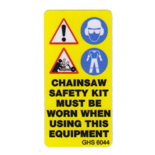 Chainsaw Safety Sticker