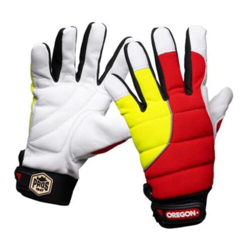 Oregon Protect PRO Hi-Vis Red/Yellow Chainsaw Gloves - 650300