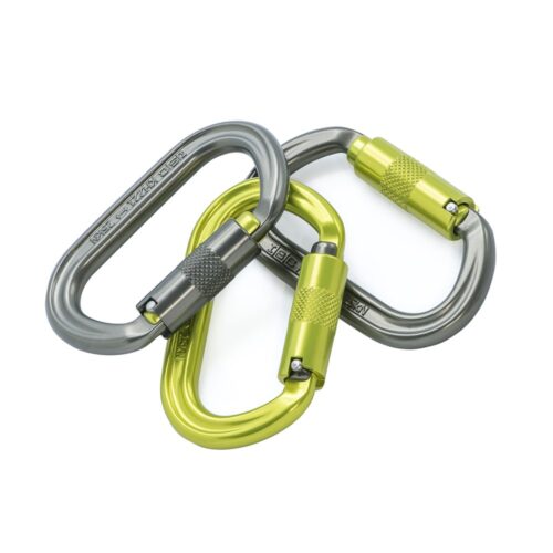 ISC Oval Aluminium Karabiner Lemon/Grey (3 Pack)